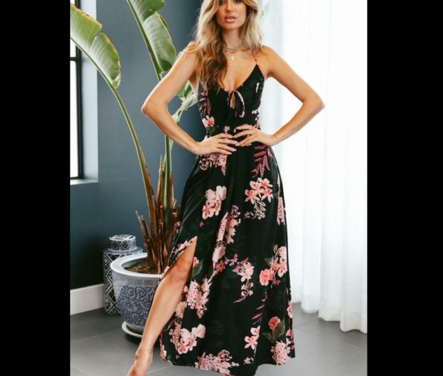 Floral Split Long Maxi Dress – Easy ...
